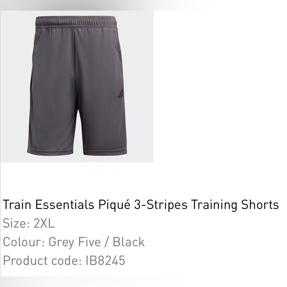 Adidas Men's Grey and Black Athletic Shorts